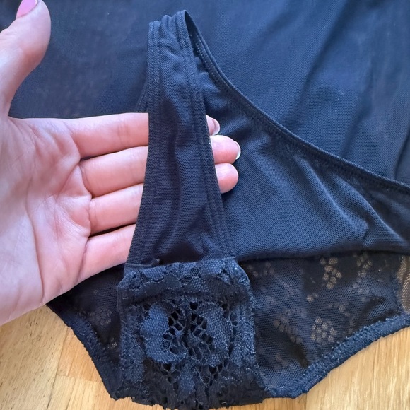 INC International Concepts Sheer Black Lace Top - Picture 10 of 14